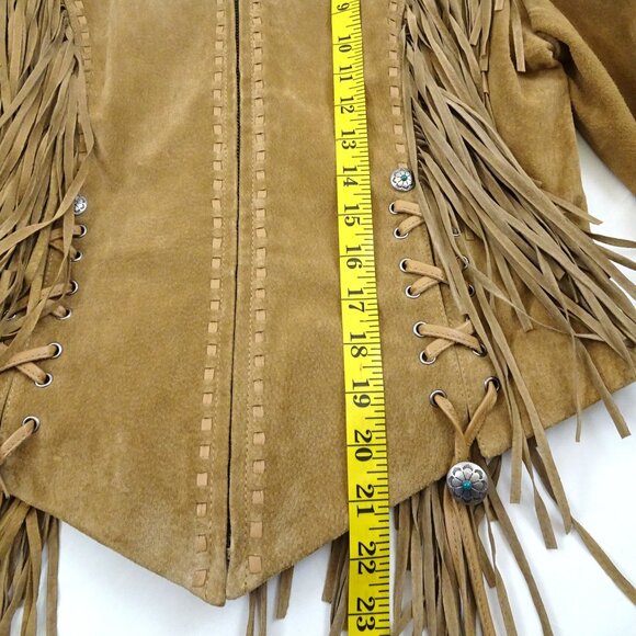 Ripple Creek Women's Tan Leather Fringe Jacket - Picture 9 of 12